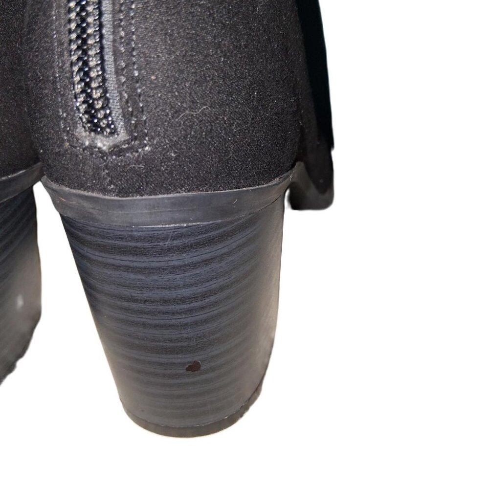 Old Navy Black Faux Suede Lace-Up Open-Toe Booties | Back Zip | 3” Heel | Size 8 - Picture 8 of 9